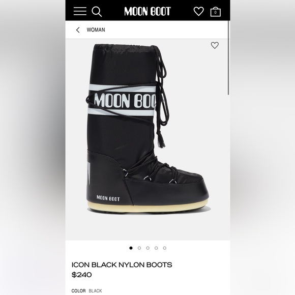 Moon Boot Original Icon Black Nylon Boots! Barely worn,...
